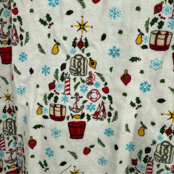 Lands’ End Womens Flannel Night Shirt Gown Size 18 Holiday Christmas Nautical - Picture 7 of 12
